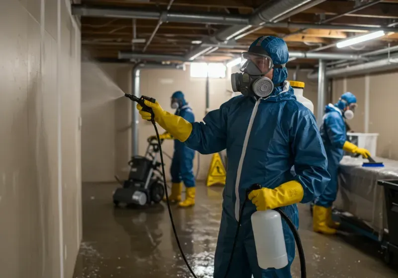 Basement Sanitization and Antimicrobial Treatment process in Roman Forest, TX